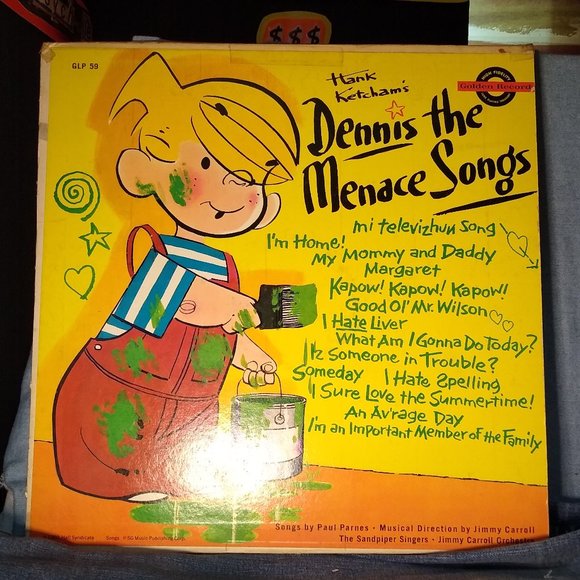 Dennis The Menace Songs Hank Ketcham Sandpiper Carroll Orchestra 1960 Vinyl Rec. - Picture 1 of 4